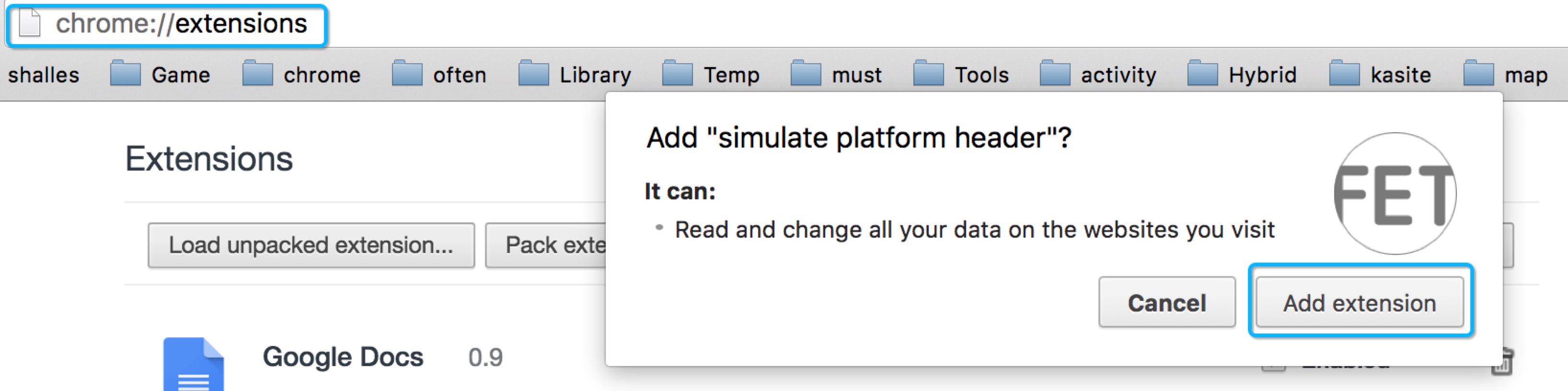 安装simulate-platform-header.crx